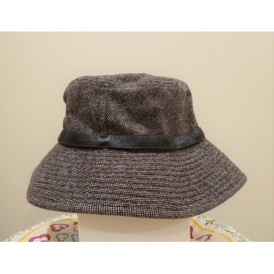 Banana Republic 's Bucket Hat Wool and Leather Trim Brown M/L  eb-37537692